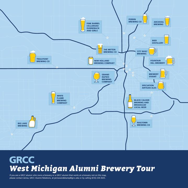 grand rapids brewery tour map